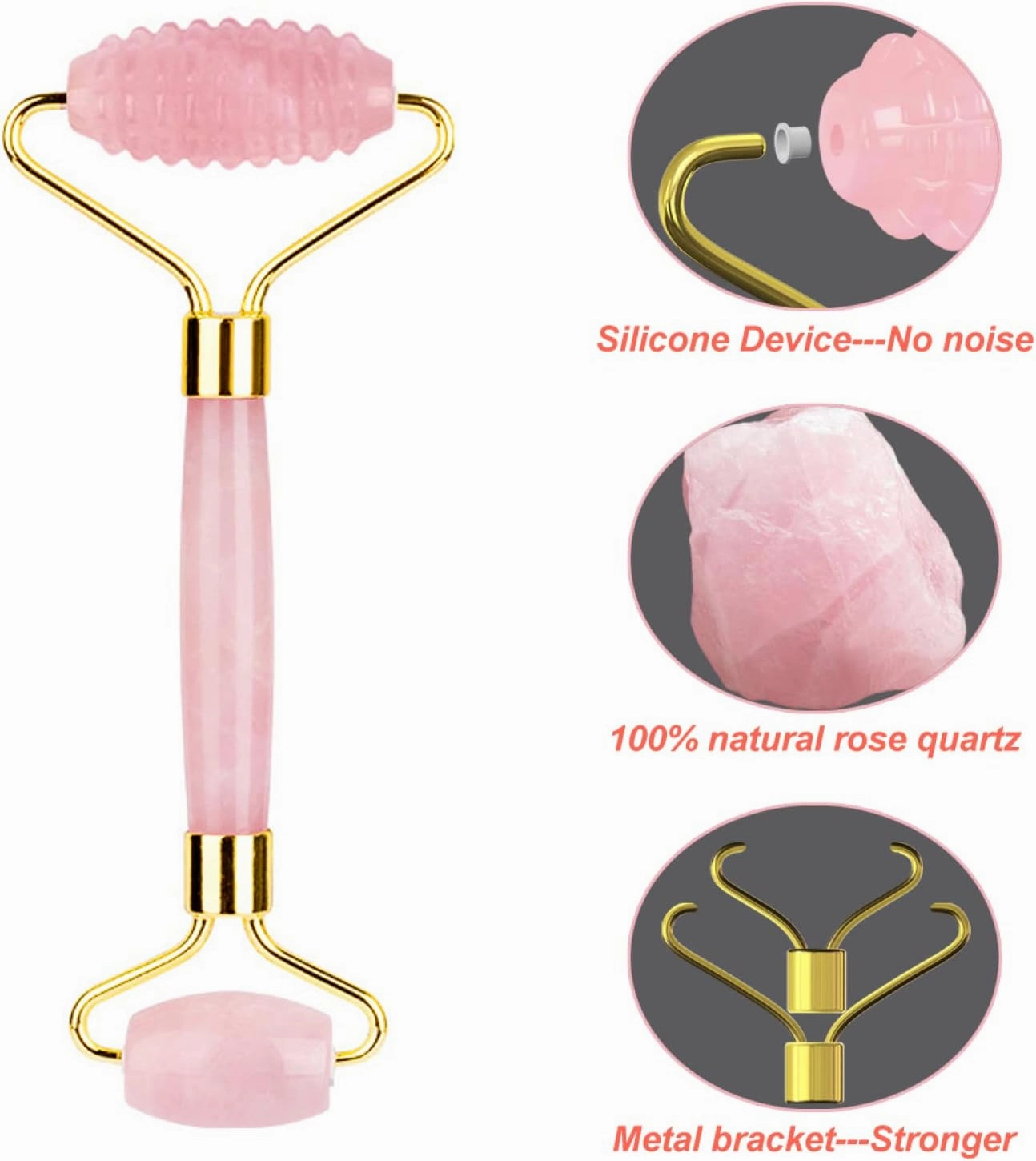 Rose Quartz Eye Sleep Mask Facial Massager Jade Roller Gua Sha Scraper,Set B with 3 Boxes