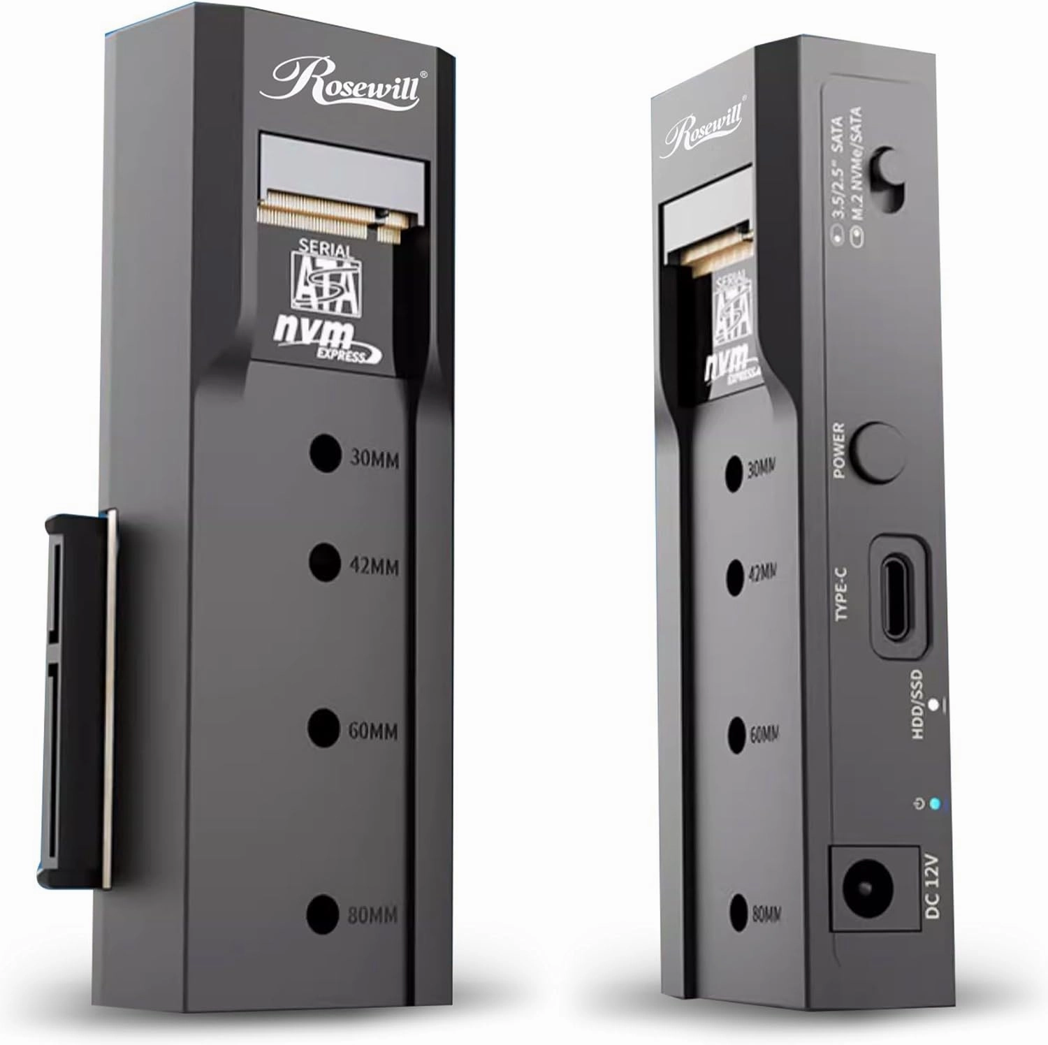 Rosewill NVME to 2.5'' 3.5'' Offline Clone Enclosure,M.2 to SATA SSD HDD Cloner, USB-C Type-C Max 10Gbps Standalone Clone Duplicator - RS-NS-CL