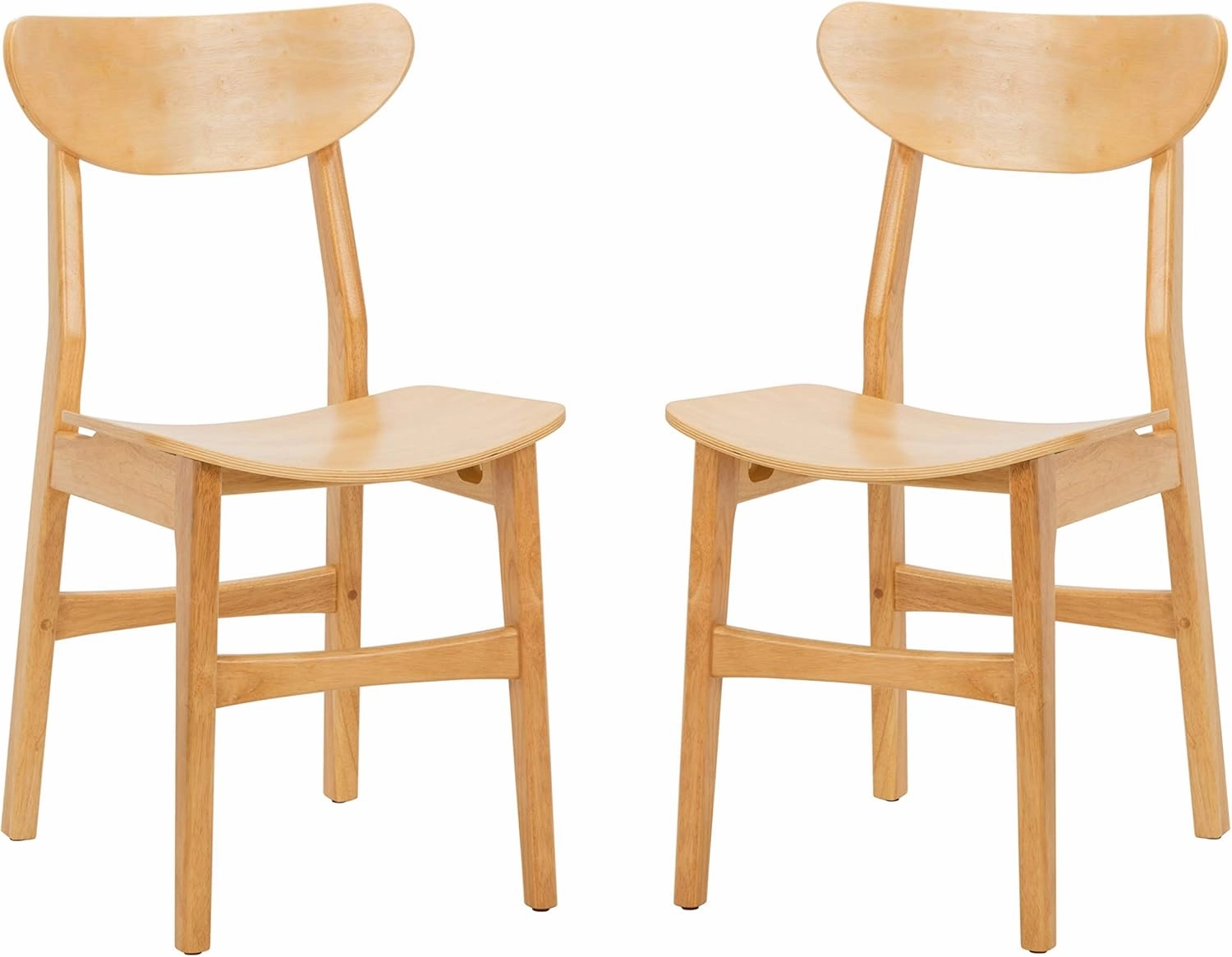 Safavieh Home Lucca Retro Natural Dining Chair, Set of 2, Wood