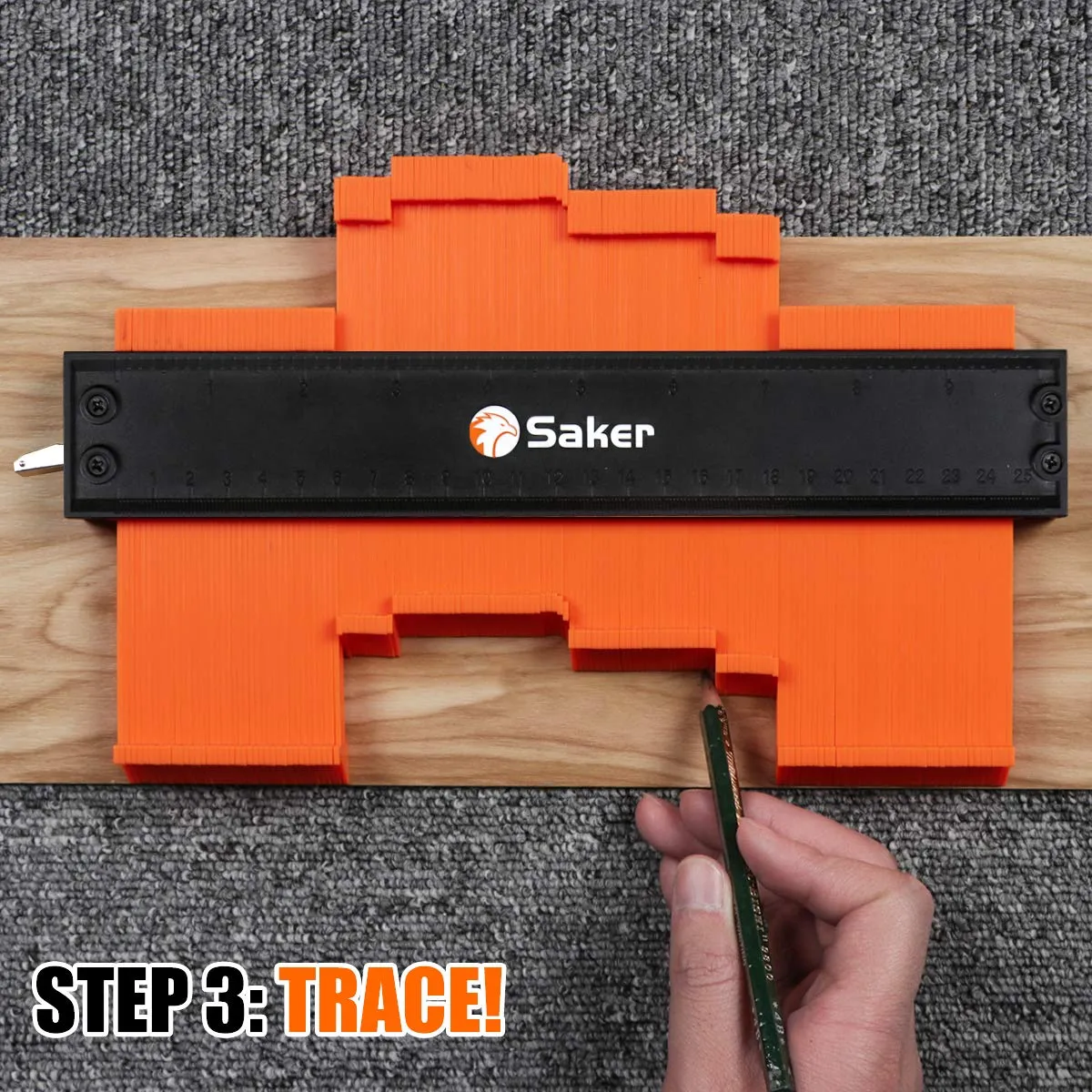 Saker Contour Gauge (10 Inch) Profile Tool-Adjustable Lock Father's Day Gift for Men Women Dad Him Boyfriend Husband-Precisely Copy Irregular Shape Duplicator-Welding Floor Woodworking Tool Tracing