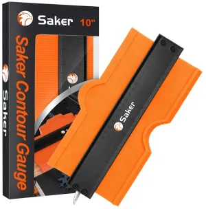 Saker Contour Gauge (10 Inch) Profile Tool-Adjustable Lock Father's Day Gift for Men Women Dad Him Boyfriend Husband-Precisely Copy Irregular Shape Duplicator-Welding Floor Woodworking Tool Tracing