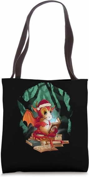 Santa Claus Dragon Fairy Tale Figurine Tote Bag