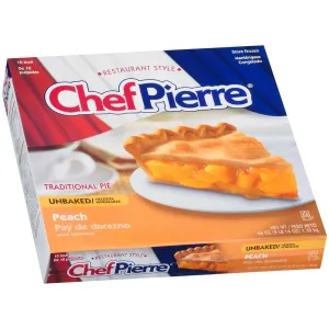 Sara Lee Chef Pierre Traditional Unbaked Peach Fruit Pie, 10 inch -- 6 per case.