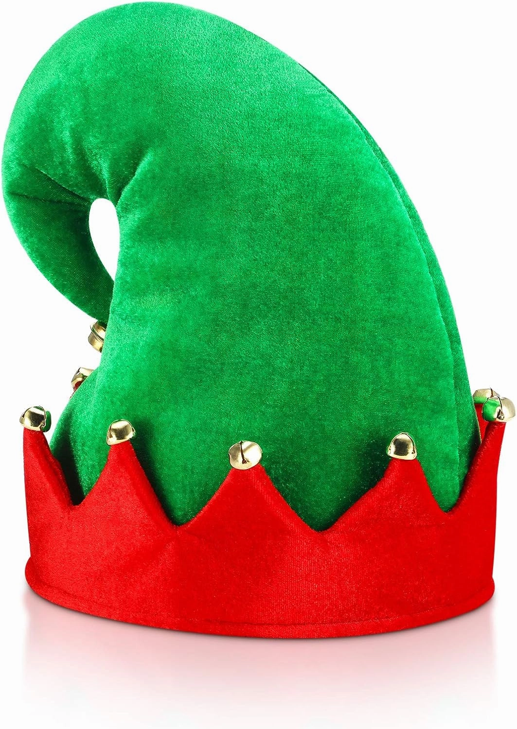 SATINIOR Christmas Santa Elf Shoes and Hat Christmas Red and Green Costume Accessory Set