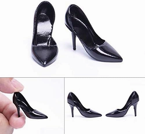 Scarab 1/6 Female Action Figure High Heel Women's Suit Women's Shoes for 12" Action Figure Phicen,TBLeague (Black)