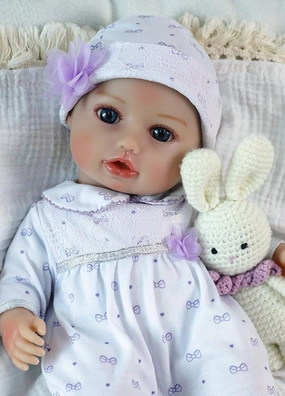 SCOM Baby Dolls, 16inch Realistic Baby Dolls Cute Soft Body Baby Doll Real Life Baby Doll Silicone Lifelike Baby with Accessories for 3  Year Old Girls Gifts