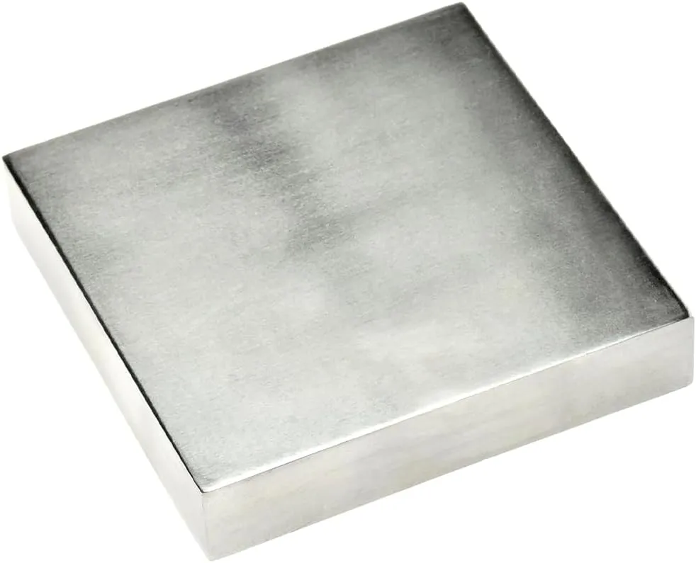 SE 4" x 3/4" x 4" Steel Bench Block - Heavy-Duty Tool for Jewelry Making, Hammering, and Shaping - JT34443SB