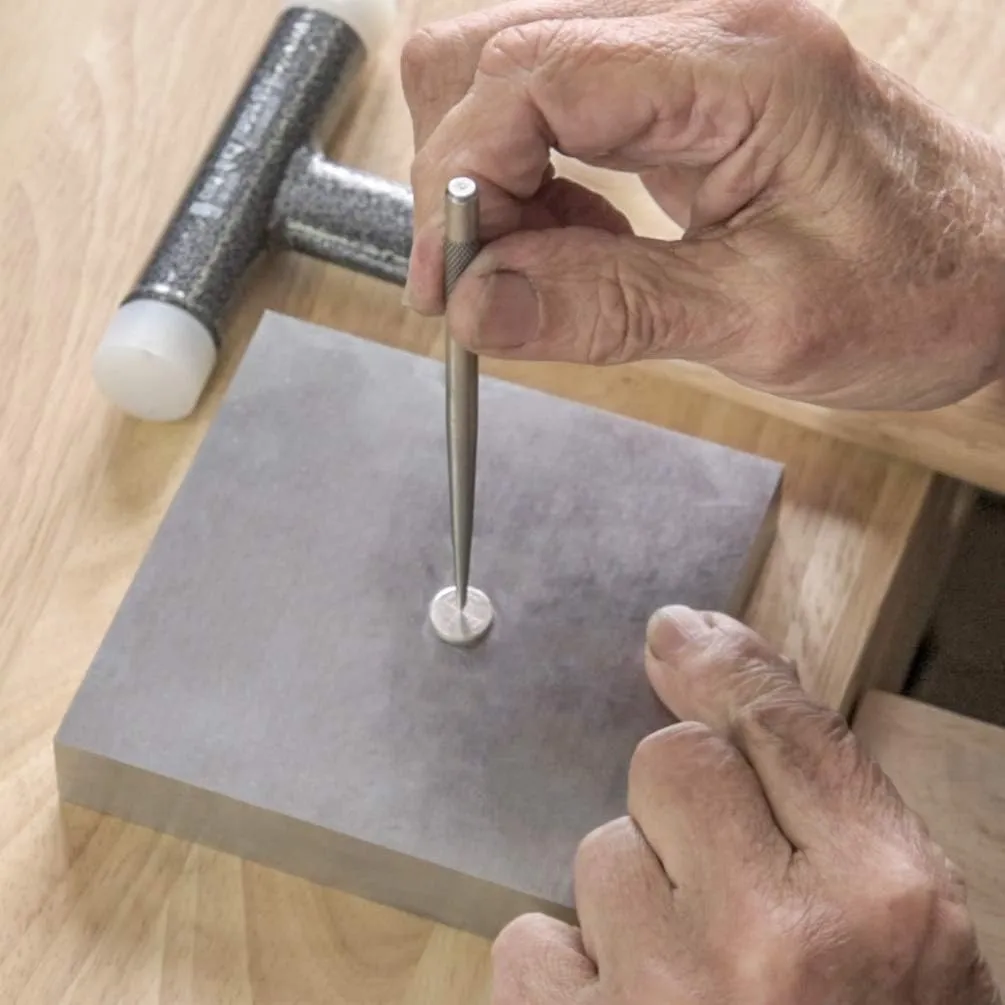 SE 4" x 3/4" x 4" Steel Bench Block - Heavy-Duty Tool for Jewelry Making, Hammering, and Shaping - JT34443SB