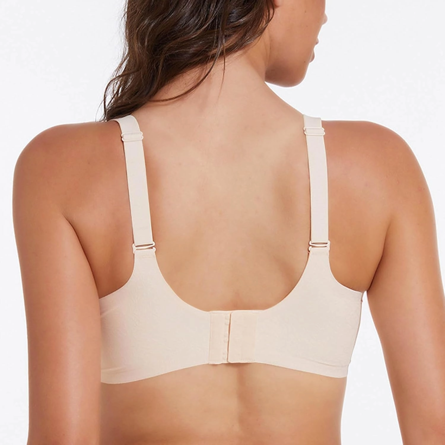 Seamless Wireless Bra for Women Scalloped Adjustable Straps Support Comfortable Bra Gathering Bra