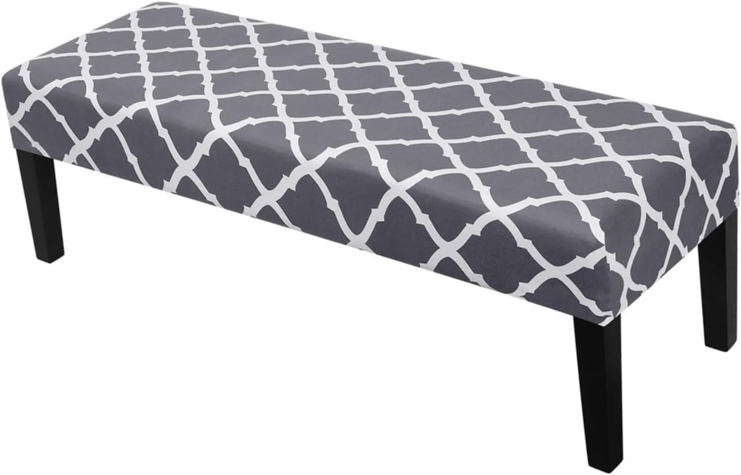 SearchI Stretch Dining Bench Cover, Washable Durable Bench Covers Slipcover, Rectangle Bench Seat Covers for Dining Room Living Room Kitchen(Grey Check)