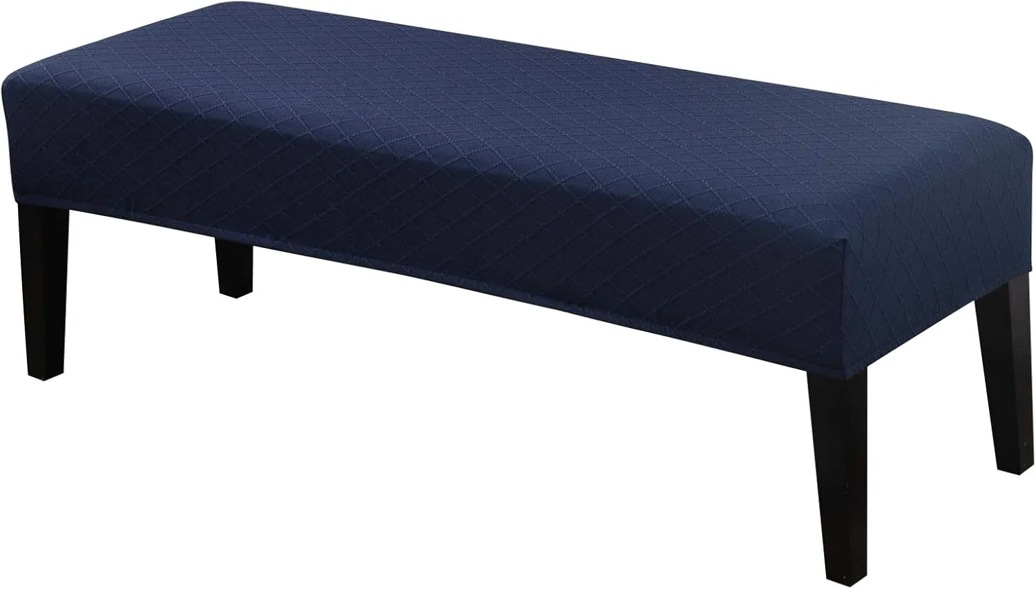 SearchI Stretch Dining Bench Cover, Washable Durable Bench Covers Slipcover, Rectangle Bench Seat Covers for Dining Room Living Room Kitchen(Jacquard Midnight Blue)