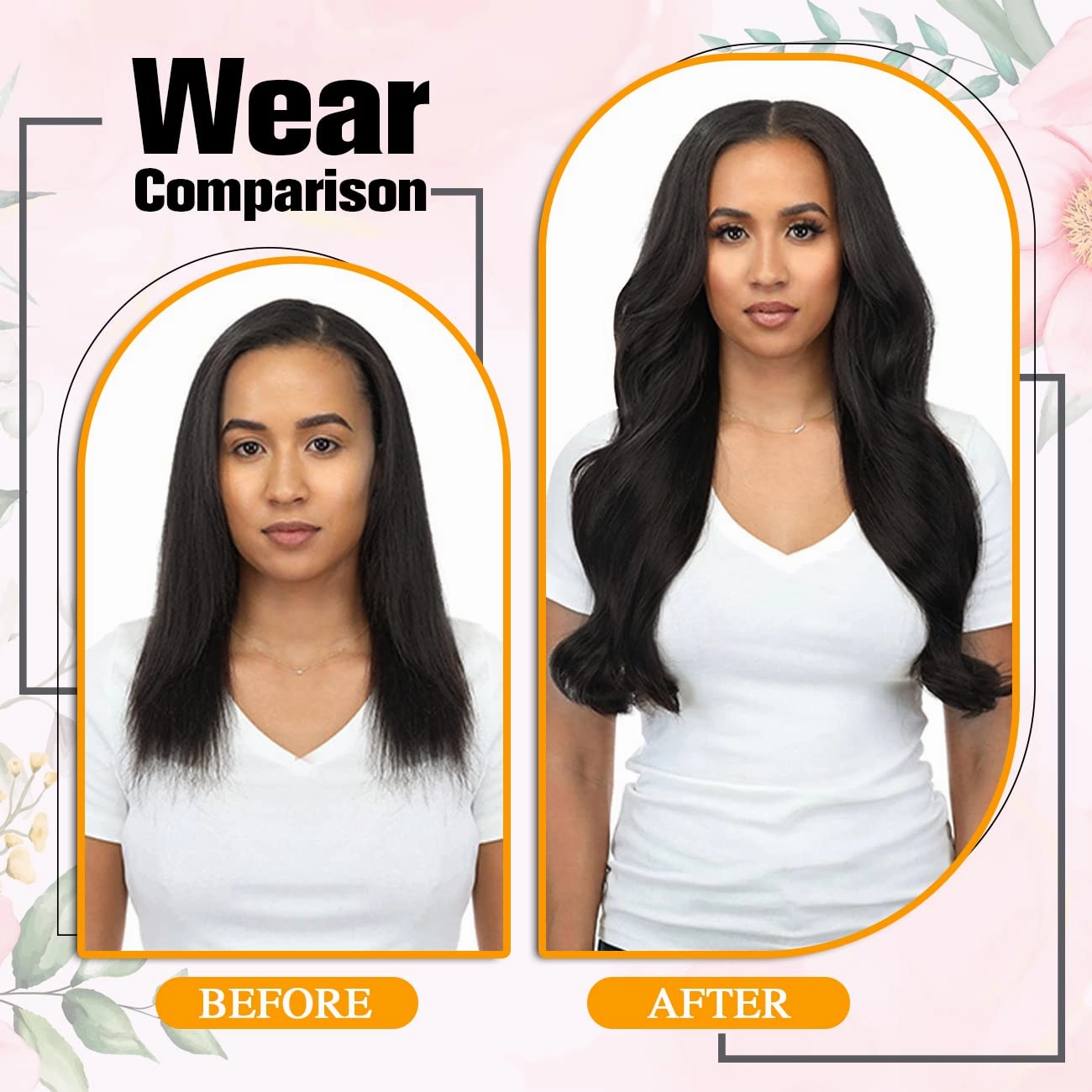Senmy Clip in Human Hair Extensions Double Weft 9A Brazilian Hair Real Hair Extensions Clip in Human Hair 18inch 120g 7Pcs 16clips Natural Black For Women