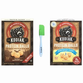 Sensory4u Variety Pack Kodiak Oatmeal Chocolate Chip and Birthday Cakes Protein Balls Sampler Set - Tasty Flavors