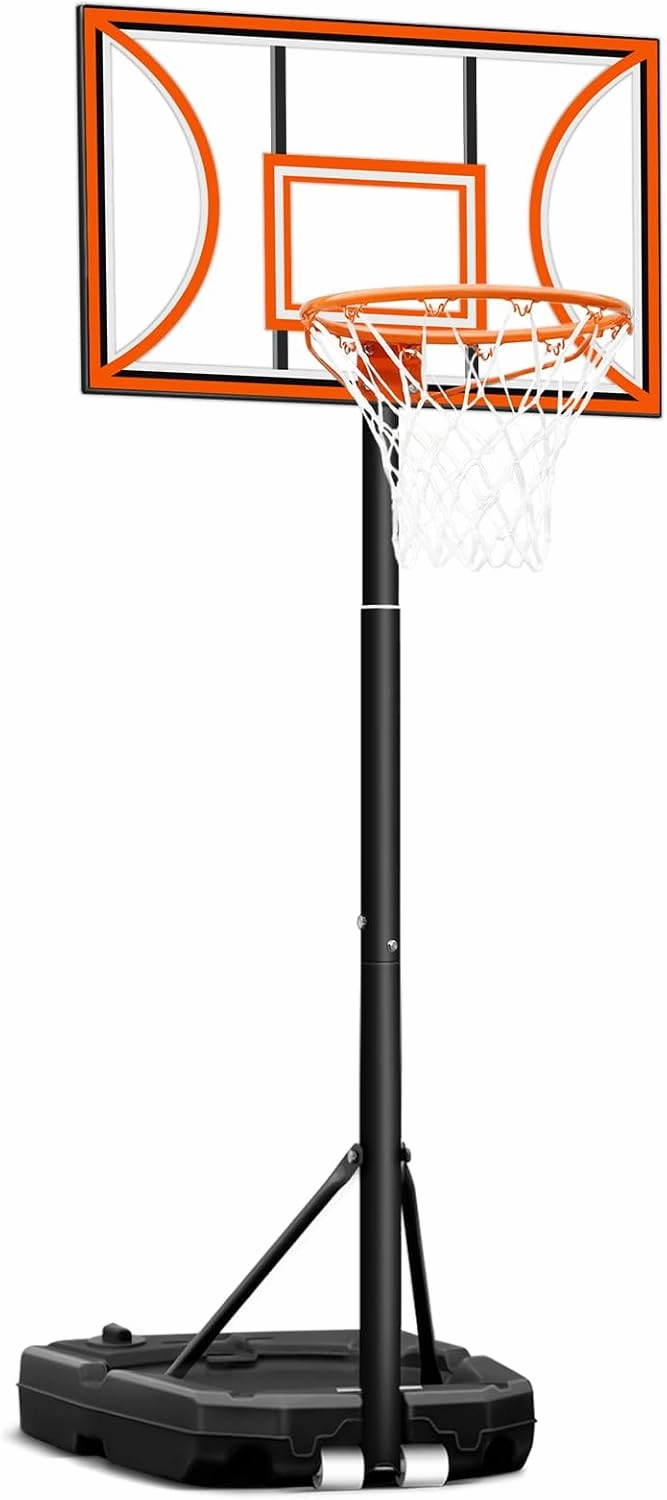 Seray Kids Basketball Hoop Outdoor, 3 FT- 9 FT Adjustable Pool Basketball Goal, 32 in Backboard Indoor Portable Basketball Hoop for Youth/Teenagers/Adults in Backyard/Driveway