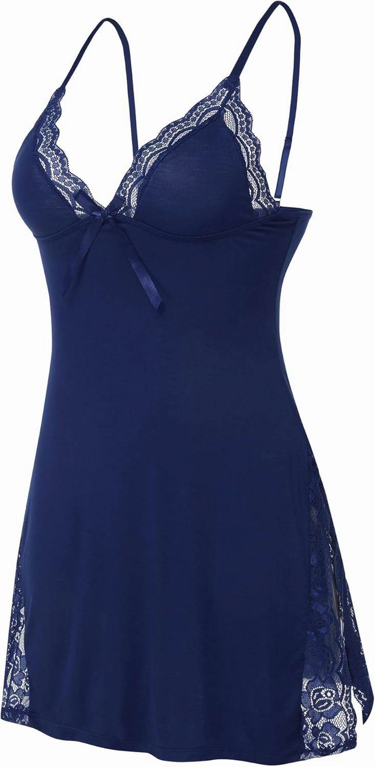 Sexy Women's Lingerie Modal Nightwear Spaghetti Strap Nightgown Babydoll Chemise