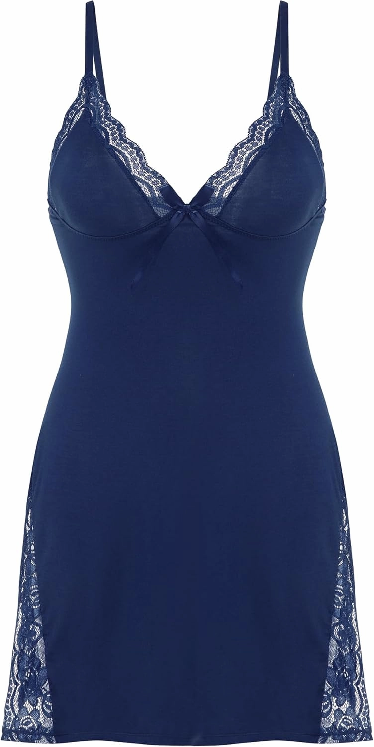 Sexy Women's Lingerie Modal Nightwear Spaghetti Strap Nightgown Babydoll Chemise
