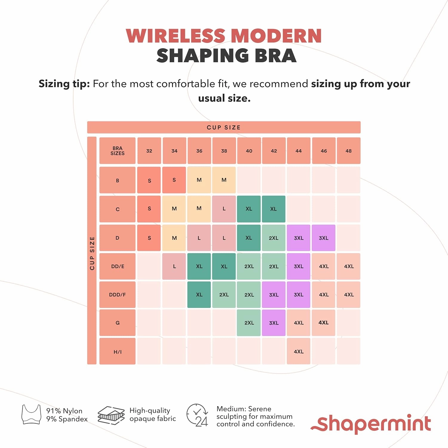 SHAPERMINT Supportive Bras for Women Full Coverage, Womens Bras Comfortable Wireless Bras with Support and Lift Everyday Bras