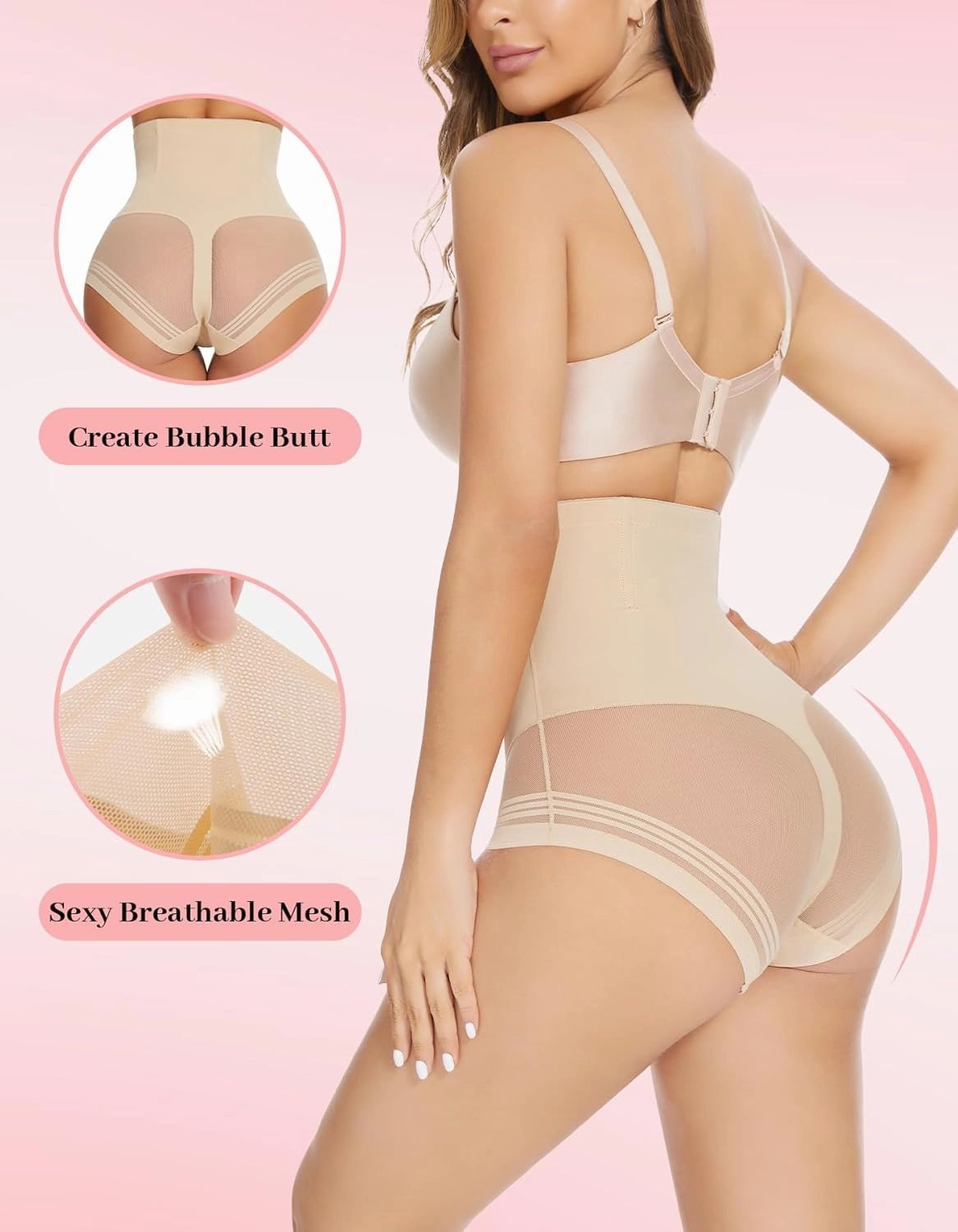 Shapewear Tummy Control Underwear - High Waisted Cincher Girdle Panty Butt Lifting Panties Seamless BodyShaper