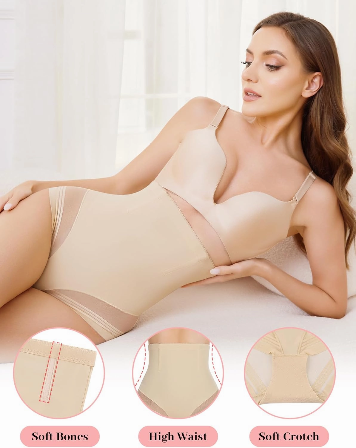 Shapewear Tummy Control Underwear - High Waisted Cincher Girdle Panty Butt Lifting Panties Seamless BodyShaper