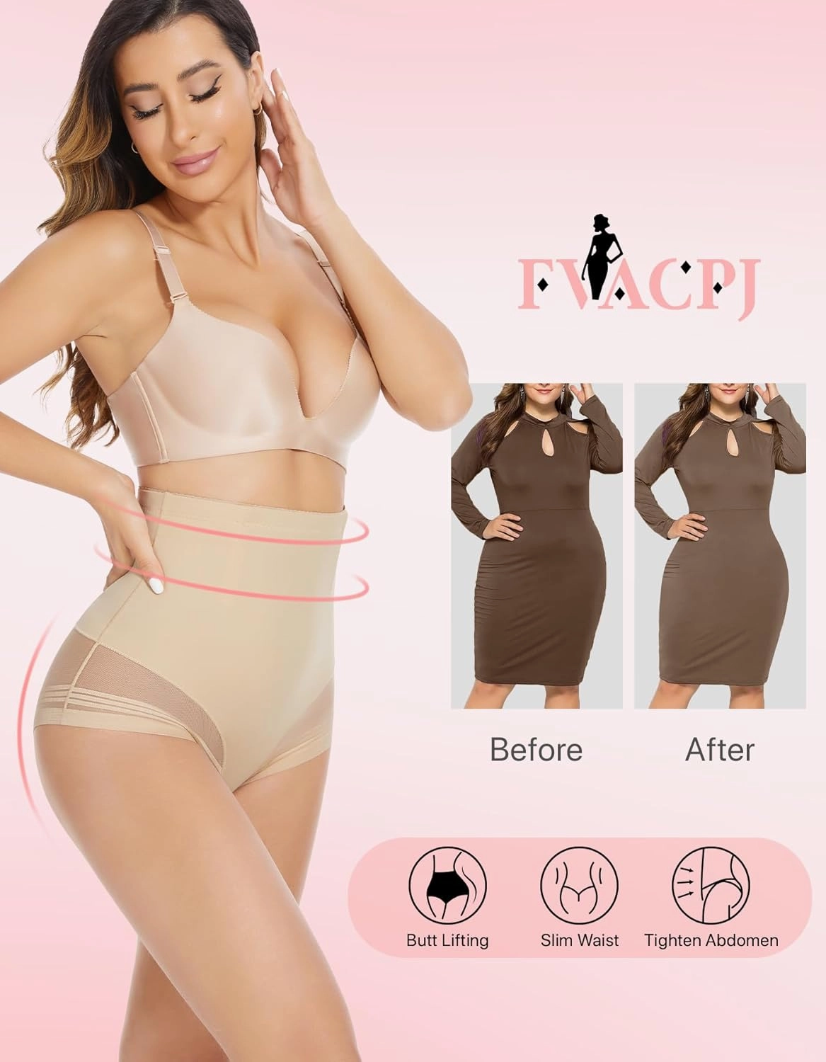 Shapewear Tummy Control Underwear - High Waisted Cincher Girdle Panty Butt Lifting Panties Seamless BodyShaper