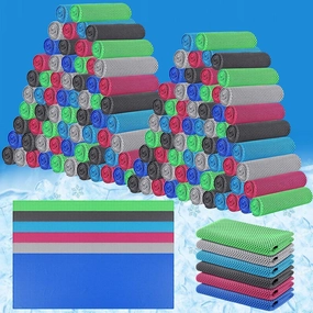 Shellwei 150 Pcs Cooling Towel 32 x 12 Inch Ice Towel Bulk Cooling Rag for Neck Face Soft Breathable Microfiber Cloth Chilly Quick Cold for Yoga Gym Sport Outdoor Work Stay Cold