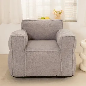 Sherpa Giant Bean Bag Chair for Adult, Bean Bag Sofa Couch with Soft Stuffed Memory Foam, Comfy and Lazy Sofa for Dorm, Apartment, Living Room and Bedroom, Dark Grey