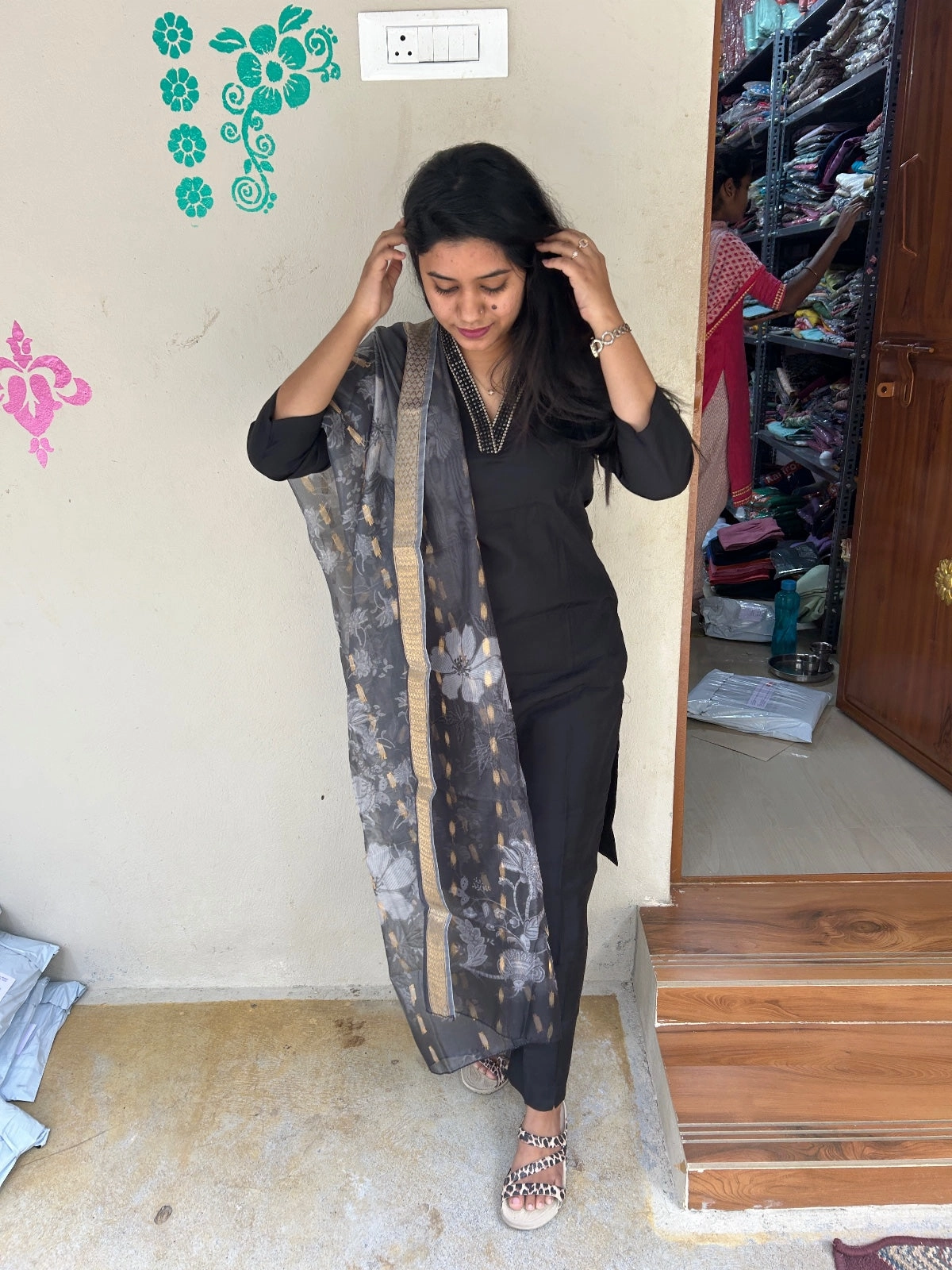 shiny dupatta set SSD01