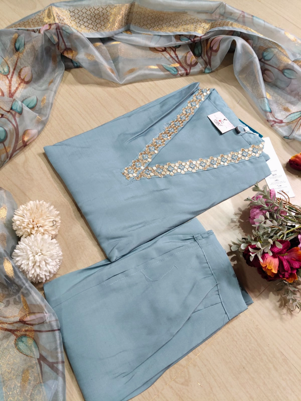 shiny dupatta set SSD08