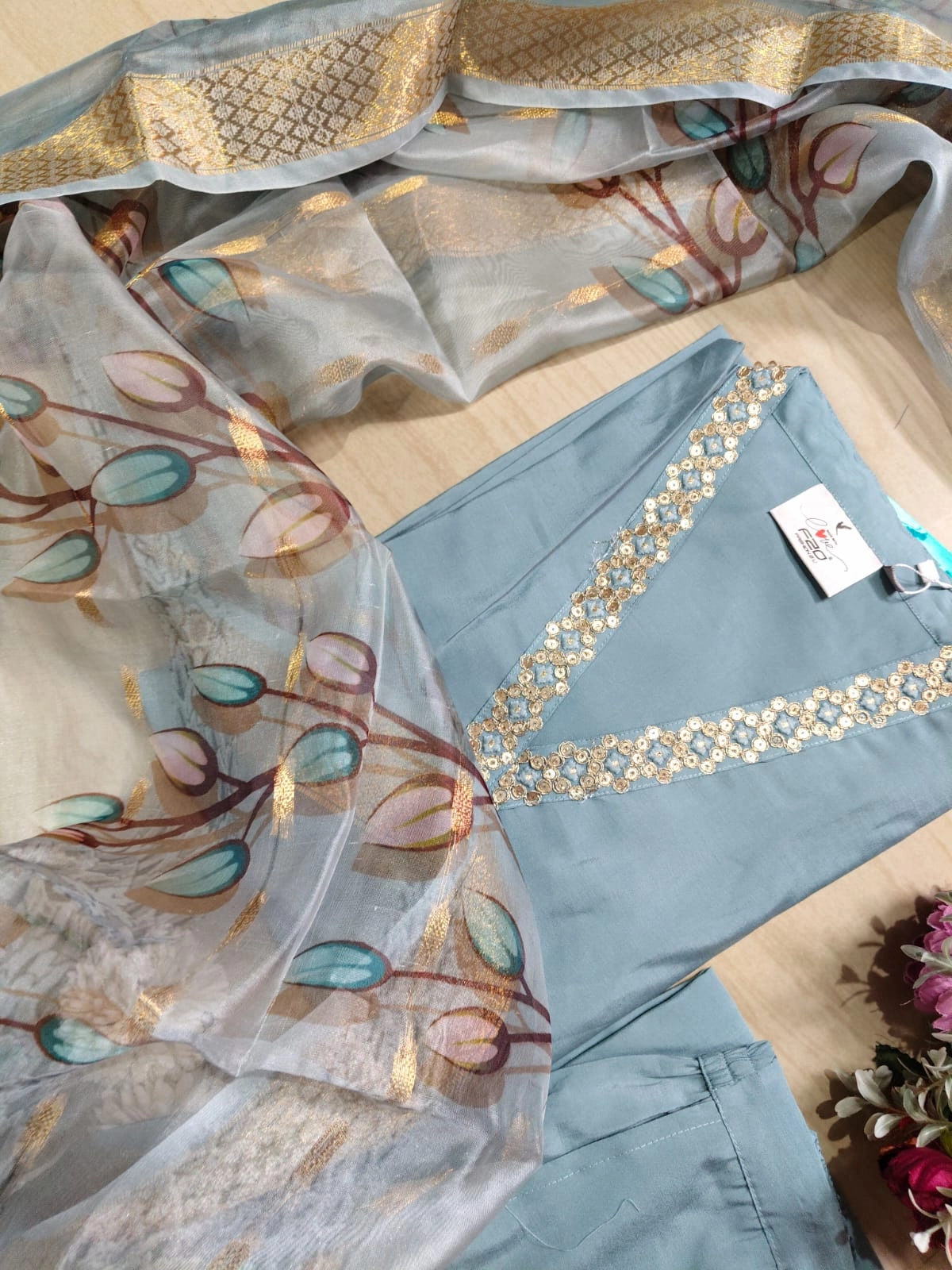 shiny dupatta set SSD08