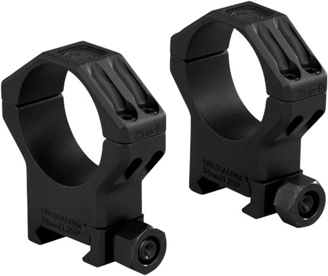 Sig Sauer ALPHA6 30mm Hunting Scope Rings Set - Lightweight Durable Hard Anodized Aluminum Picatinny/Weaver Compatible Riflescope Ring Mounts - Matte Black