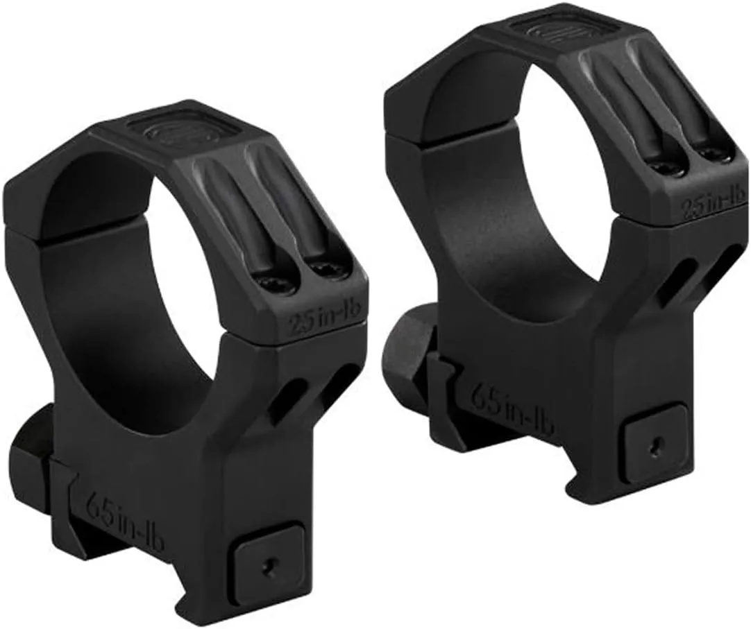 Sig Sauer ALPHA6 30mm Hunting Scope Rings Set - Lightweight Durable Hard Anodized Aluminum Picatinny/Weaver Compatible Riflescope Ring Mounts - Matte Black