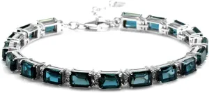 Silvershake 7X5mm Octagon Shape Birthstone Gemstone White Gold Plated 925 Sterling Silver Tennis Bracelet Adjustable 7 to 8.5 Inch Jewelry for Women