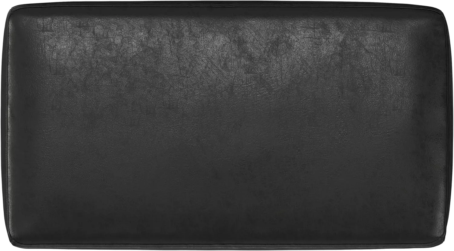SIMPLIHOME Milltown 27 inch Wide Contemporary Rectangle Footstool Ottoman Bench in Distressed Black Vegan Faux Leather, Assembled, For the Living Room and Bedroom