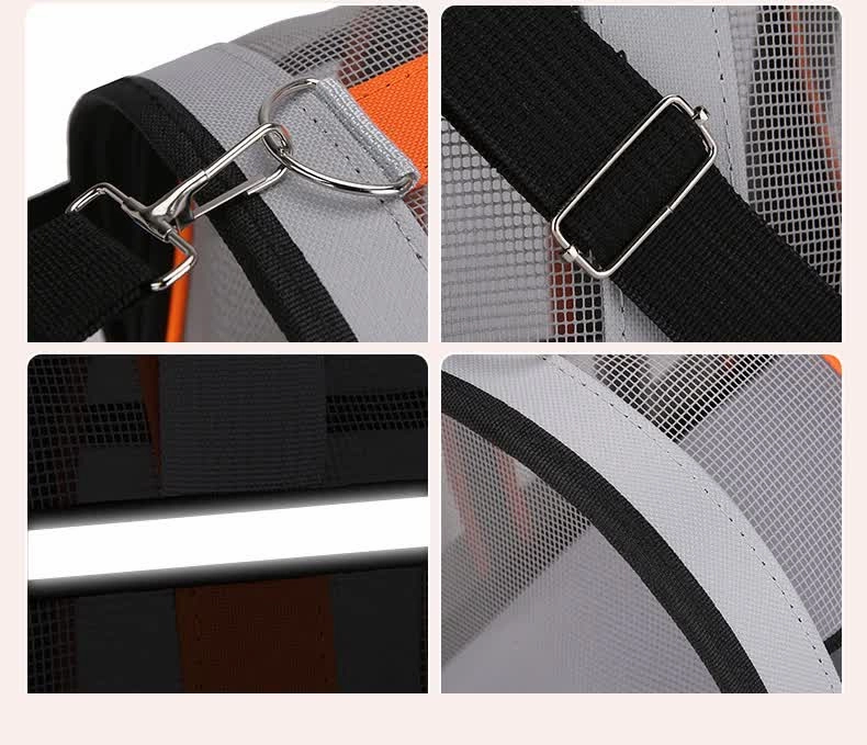 Size M Black Foldable Pet Carrier Bag - Lightweight, Breathable, and Spacious for All Seasons