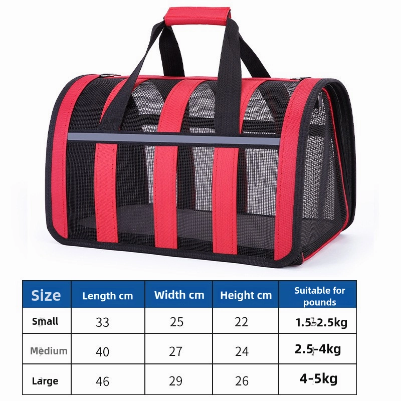 Size M Black Foldable Pet Carrier Bag - Lightweight, Breathable, and Spacious for All Seasons
