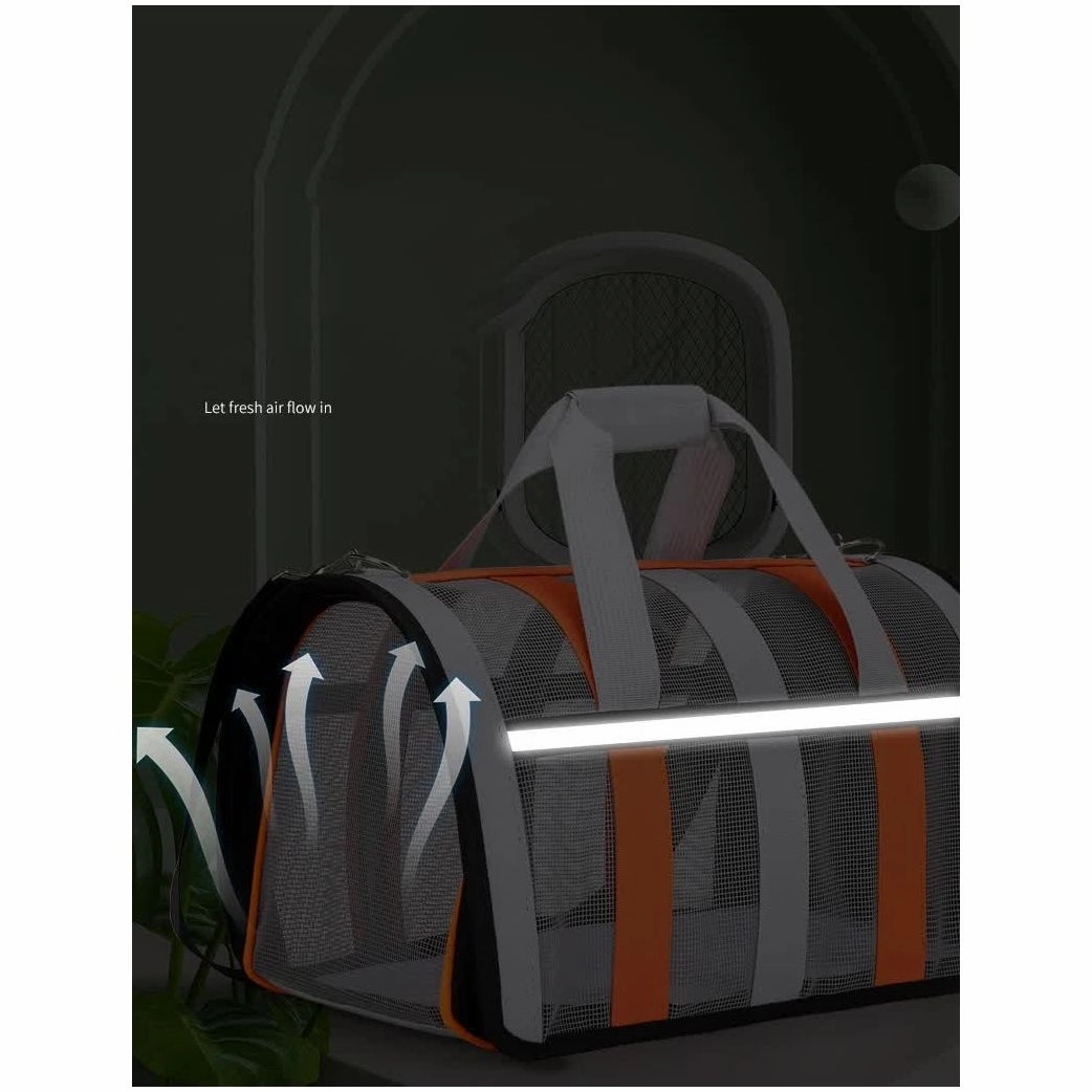 Size S Black Foldable Pet Carrier Bag - Lightweight, Breathable, and Spacious for All Seasons