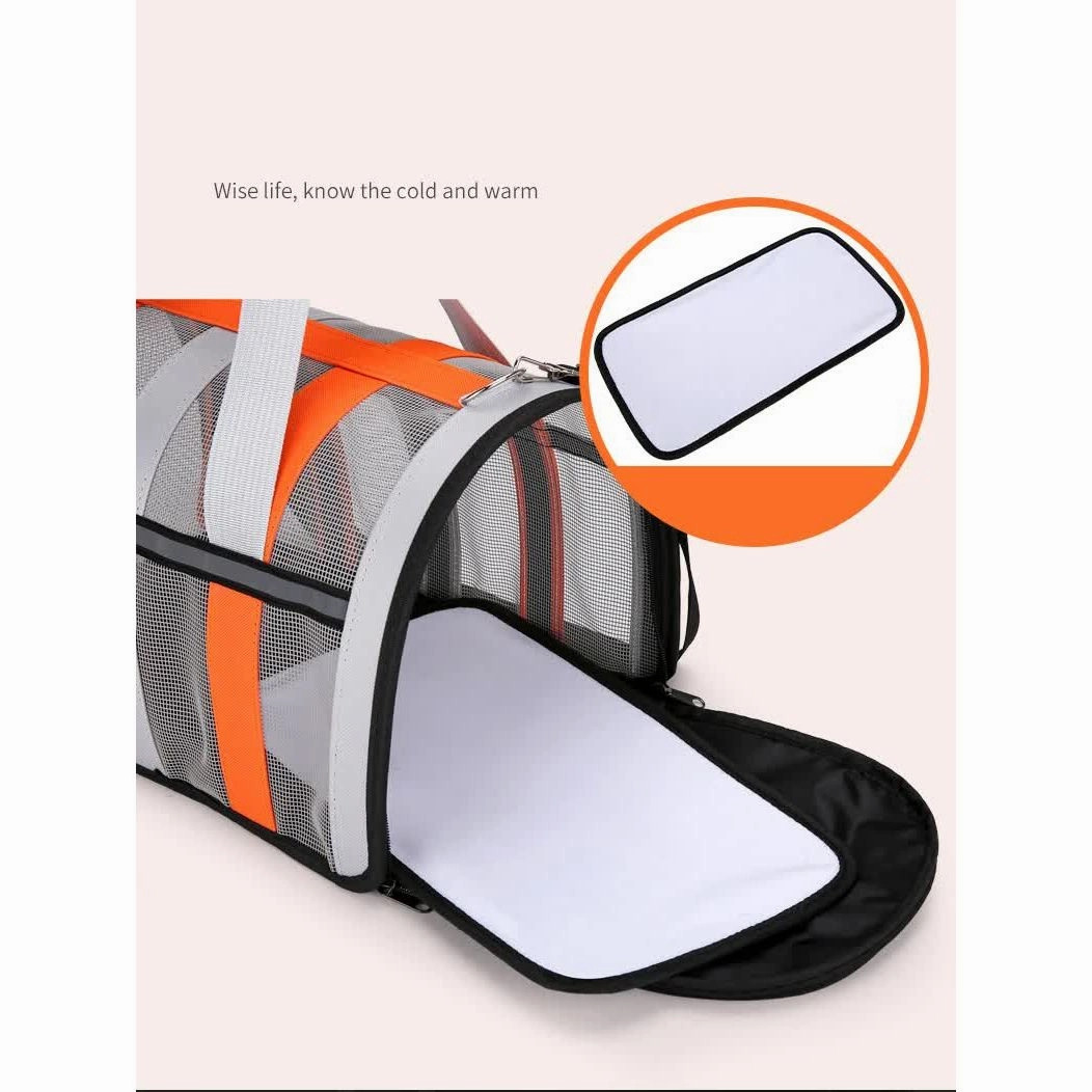Size S Black Foldable Pet Carrier Bag - Lightweight, Breathable, and Spacious for All Seasons