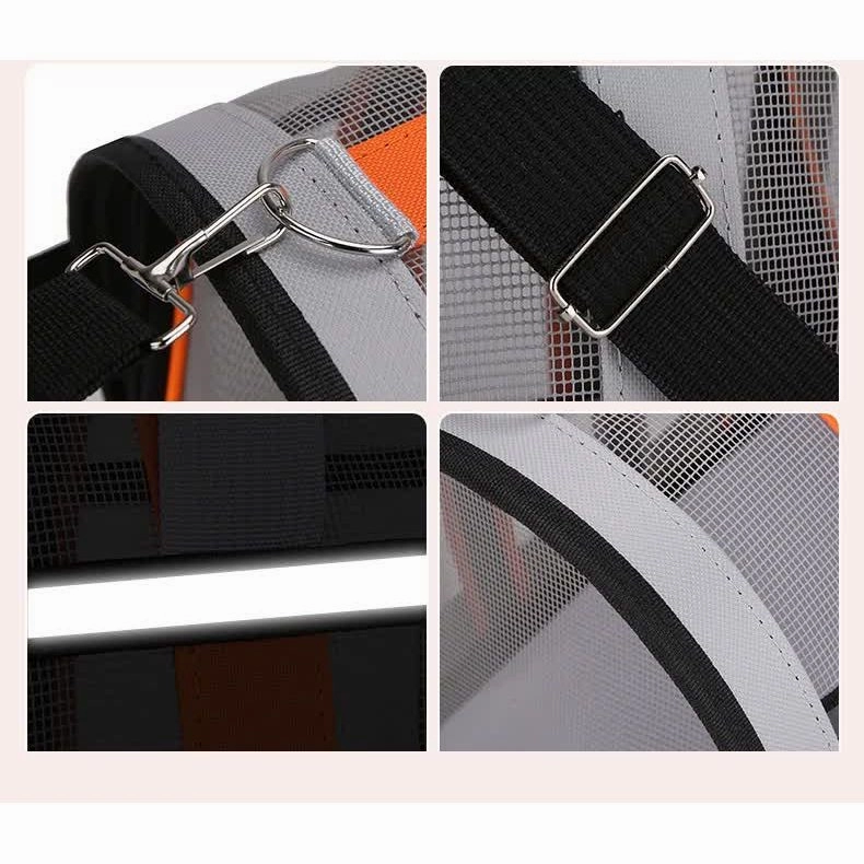 Size S Black Foldable Pet Carrier Bag - Lightweight, Breathable, and Spacious for All Seasons