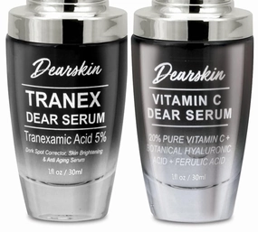 Skincare Care Set with Tranexamic Acid Serum plus Vitamin C Serum for a consistent skincare routine.