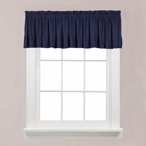 SKL Home by Saturday Knight Ltd. Holden Pleated Valance, 58" x 13", Navy