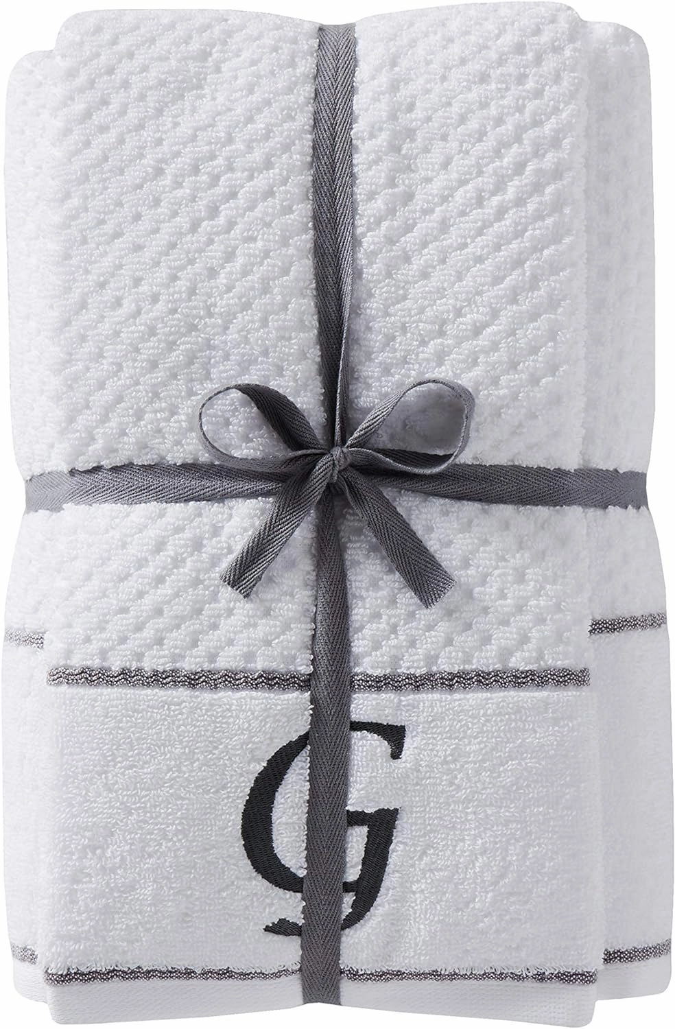 SKL Home by Saturday Knight Ltd. Monogram "G" Bath and Hand Towel Set, White, 4-pack