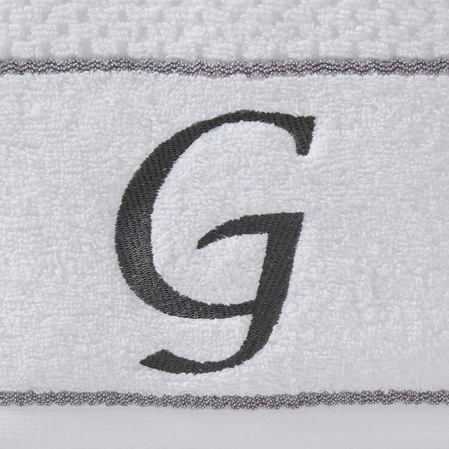 SKL Home by Saturday Knight Ltd. Monogram "G" Bath and Hand Towel Set, White, 4-pack