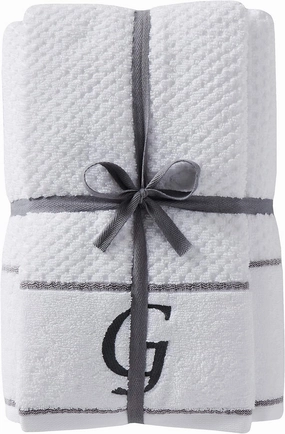 SKL Home by Saturday Knight Ltd. Monogram "G" Bath and Hand Towel Set, White, 4-pack