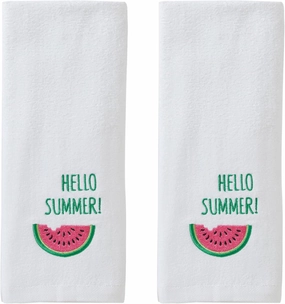 SKL HOME Hello Summer Hand Towel Set, White Small