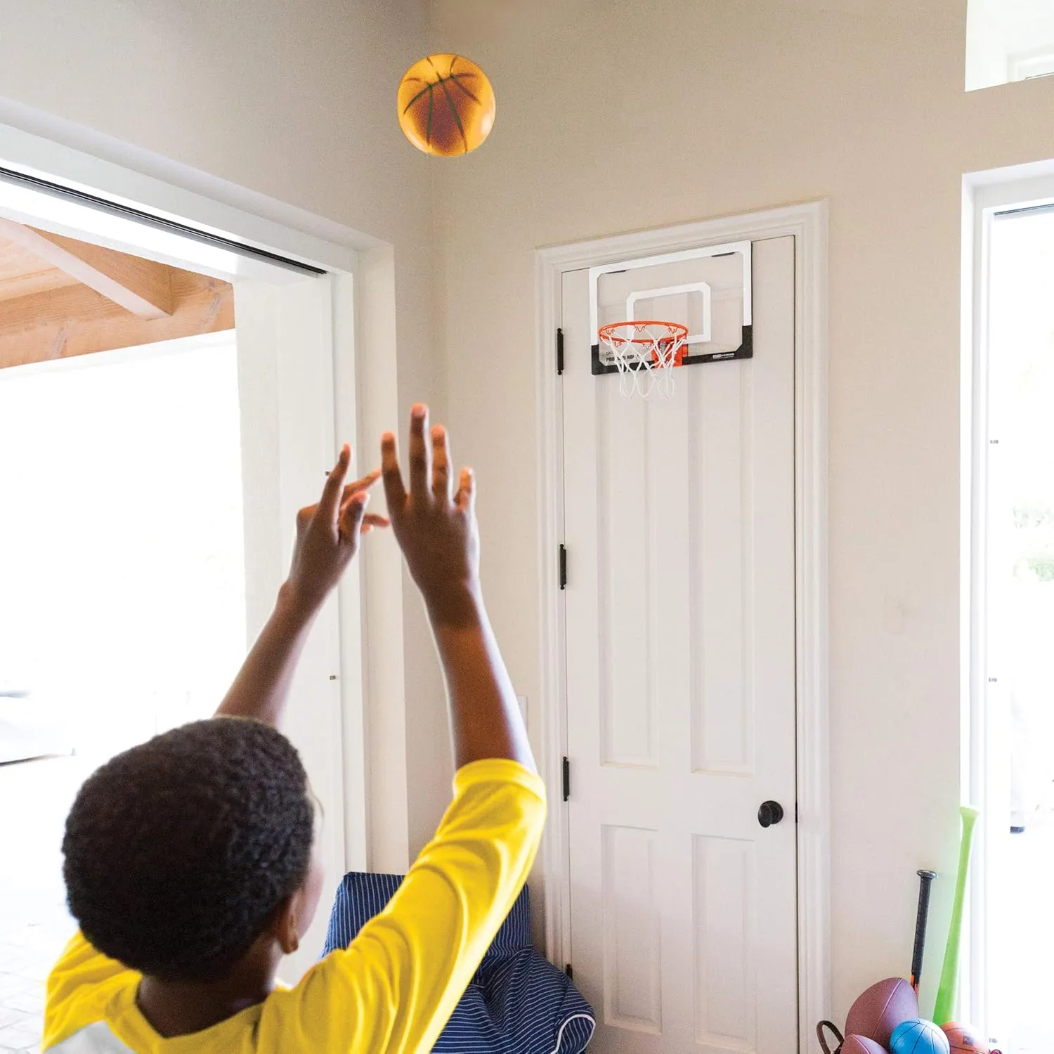 SKLZ Pro Mini Indoor Basketball Hoop - Over The Door – Portable - Great For Home, Dorms, Offices, and Gifts