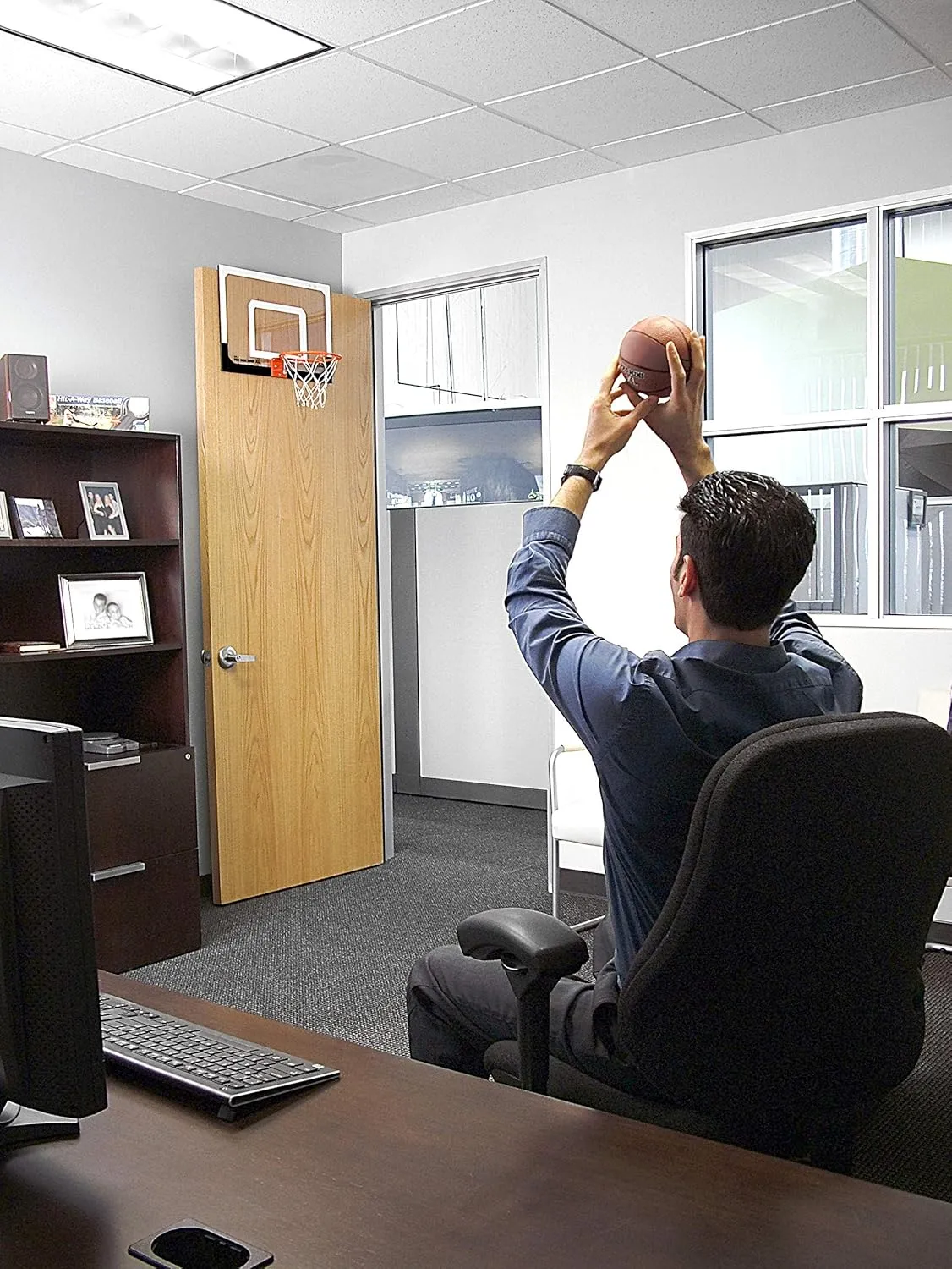 SKLZ Pro Mini Indoor Basketball Hoop - Over The Door – Portable - Great For Home, Dorms, Offices, and Gifts