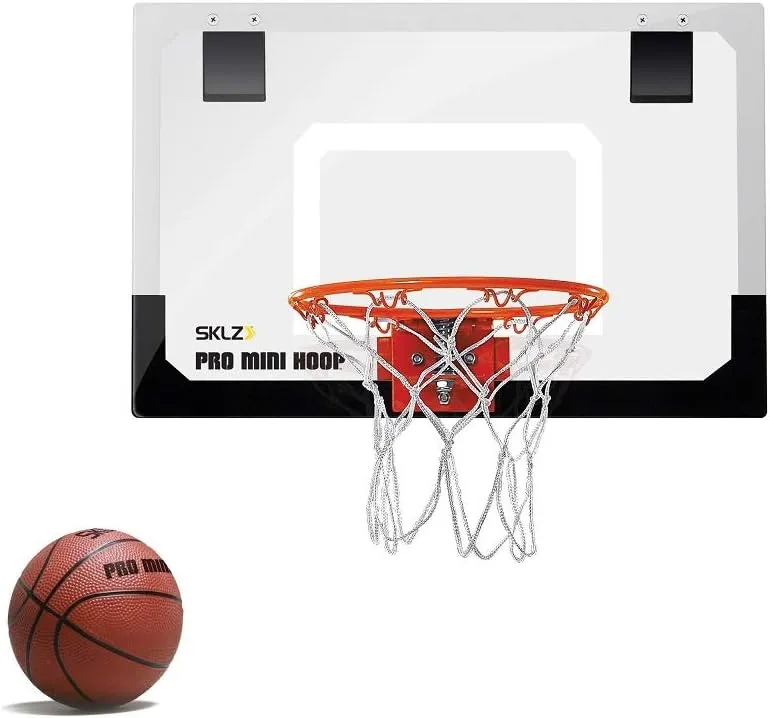 SKLZ Pro Mini Indoor Basketball Hoop - Over The Door – Portable - Great For Home, Dorms, Offices, and Gifts