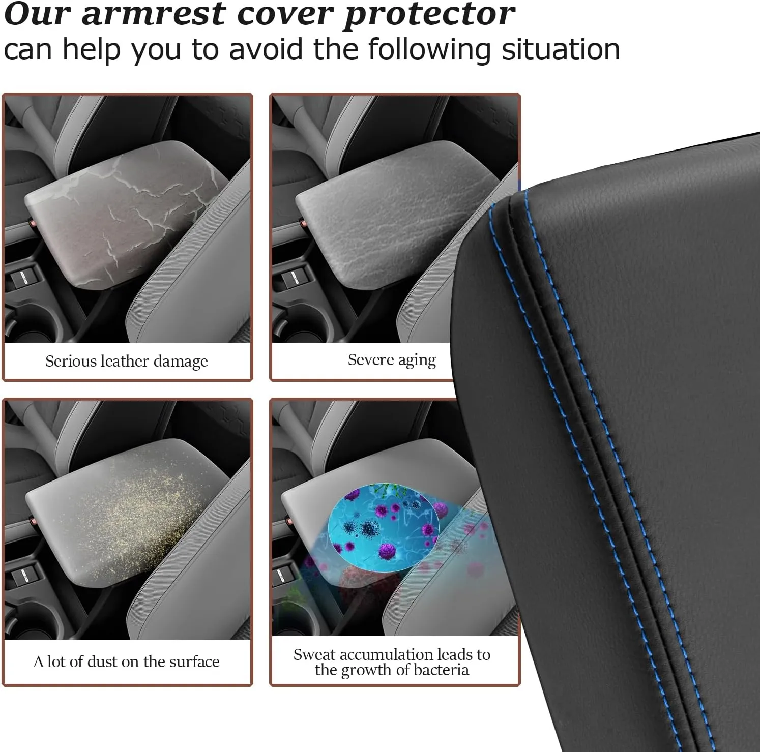SKTU 2025 Forester Accessories Center Console Cover for 2025  Subaru Forester (Base/Premium/Sport/Wilderness/Limited/Touring) Armrest Cover Subaru Forester 2025 Accessories Console Cushion (Blue Line)