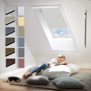 Skylight Cellular Shades Custom Size Blackout Light Filtering Cordless Shades Room Darkening Honeycomb Blinds for Roof Inclined Plane Room Windows