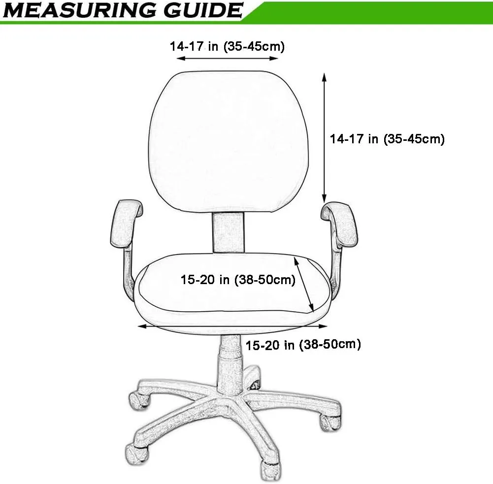 Smiry Stretch Jacquard Office Computer Chair Covers, Removable Washable Universal Desk Rotating Chair Slipcovers Protector, Seat   Backrest Cover, Black